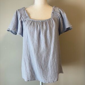 BeachLunchLounge Selah Gauze Flutter Sleeve Top XS